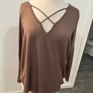 brown long sleeve top